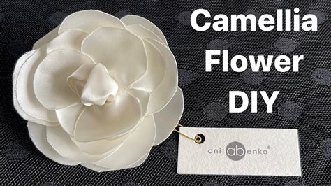 How to make Camellia Flower, Fabric Flower brooch diy, Chanel 